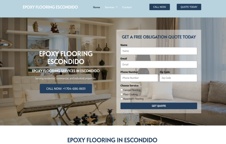 web design for epoxyr flooring company